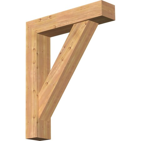 Ekena Millwork Traditional Block Smooth Bracket w/ Offset Brace, Western Red Cedar, 7 1/2"W x 36"D x 44"H BKT0806X36X44TRA05SWR